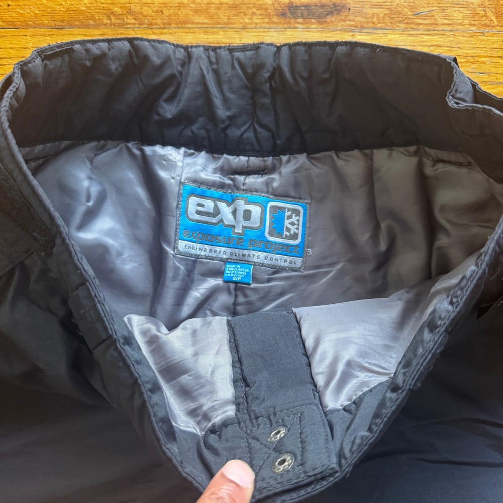 Exposure Project Mens Black Insulated Snow Pants Ski Snowboard Size S 32x30 - Picture 2 of 6